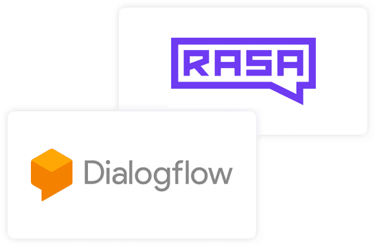Supported chatbot platforms such as Rasa and Dialogflow