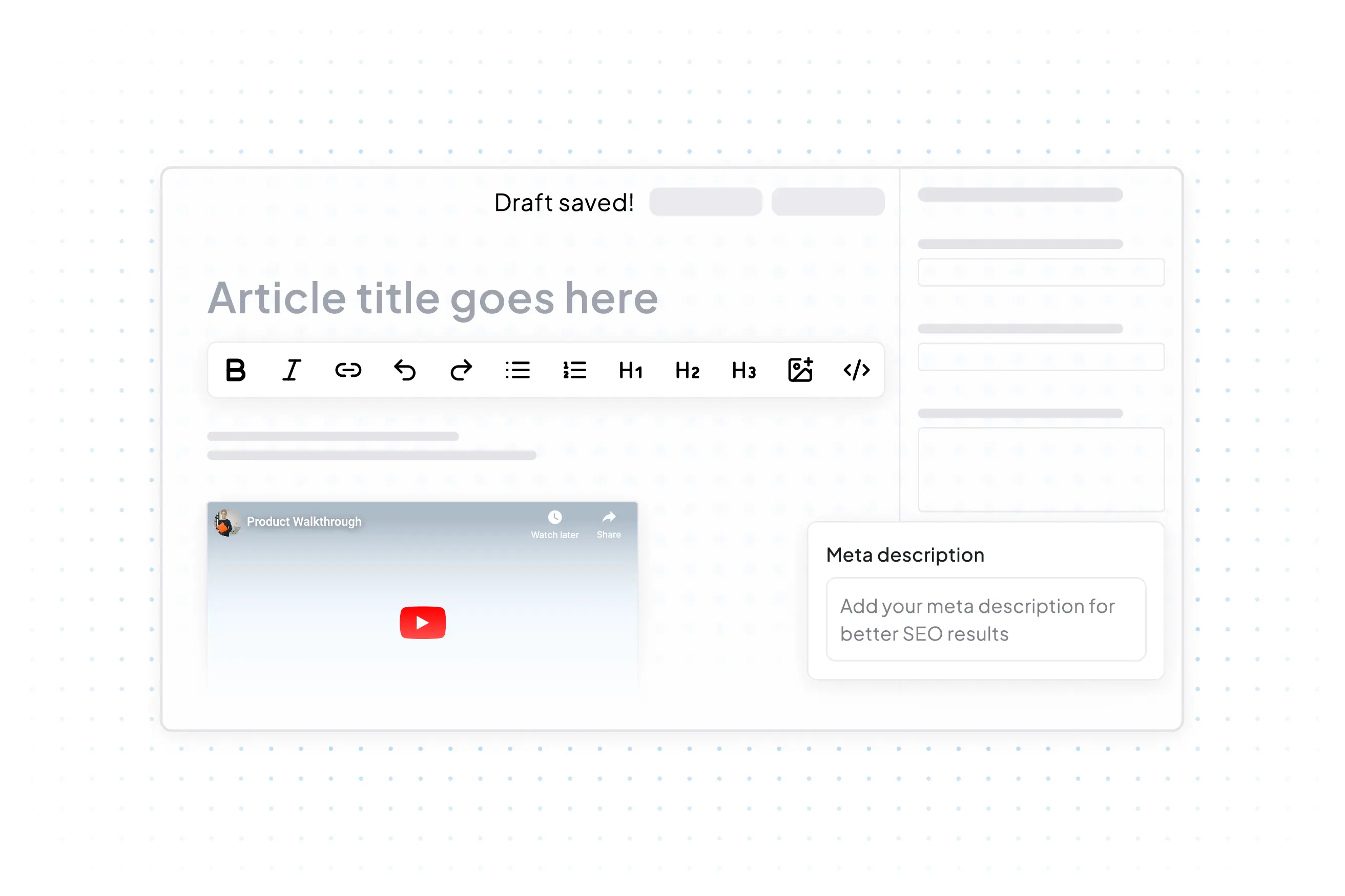Article editor interface