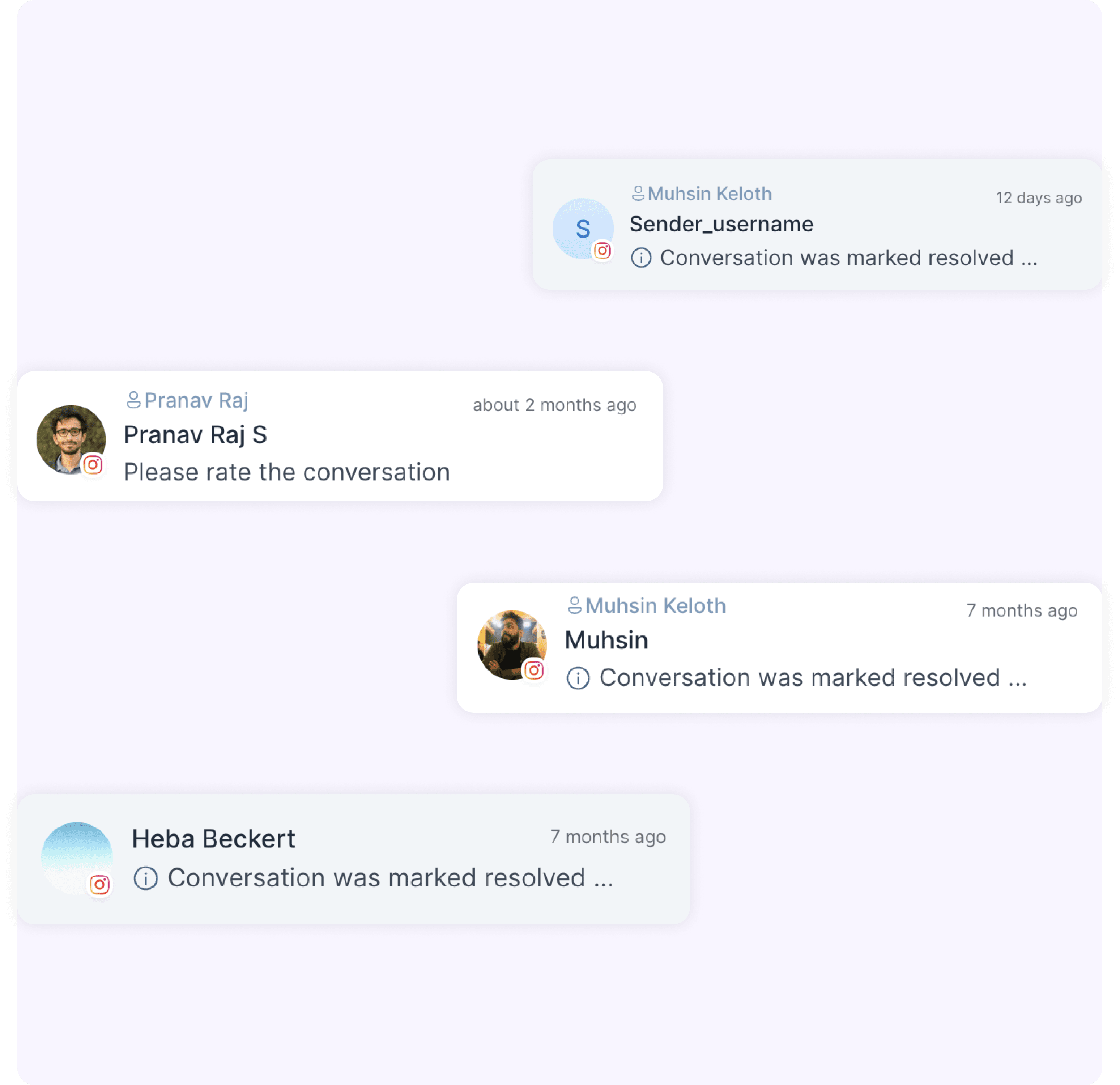 Instagram DM view inside Driansh OmniConnect