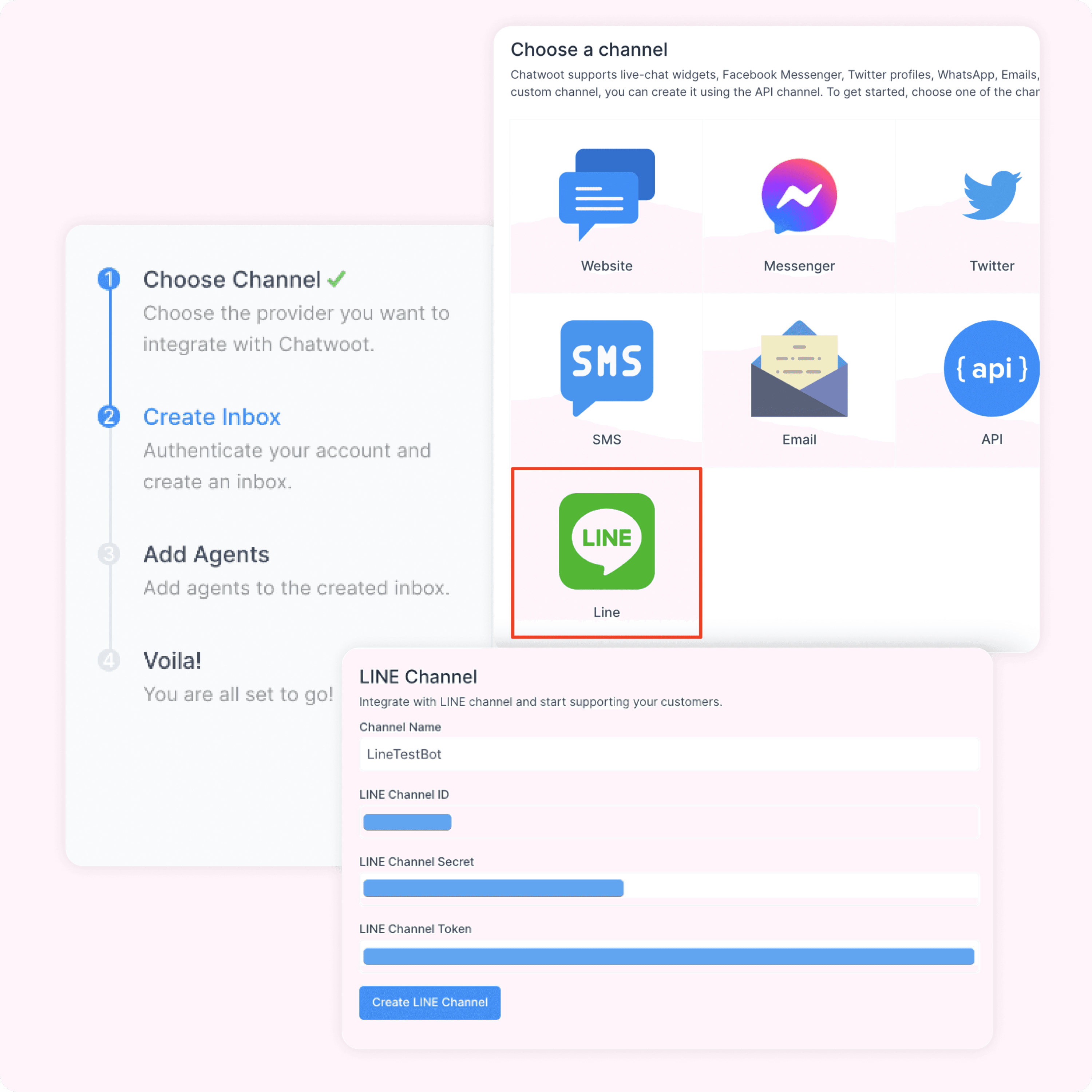 Line channel setup flow