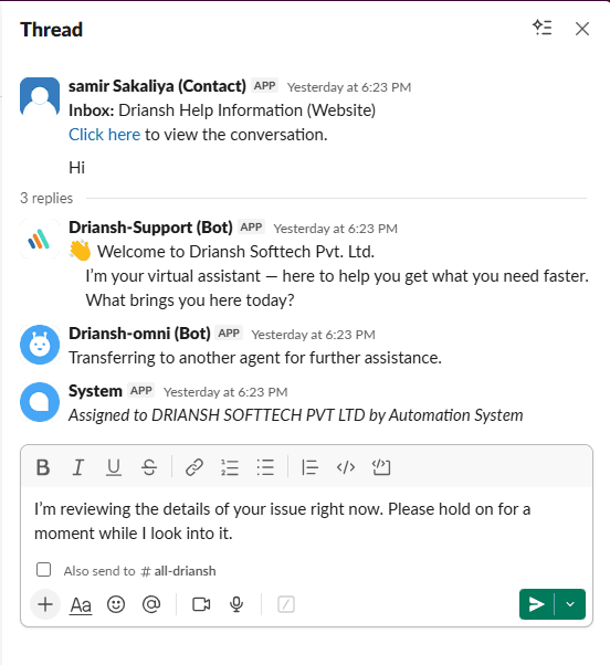 Private notes created from Slack