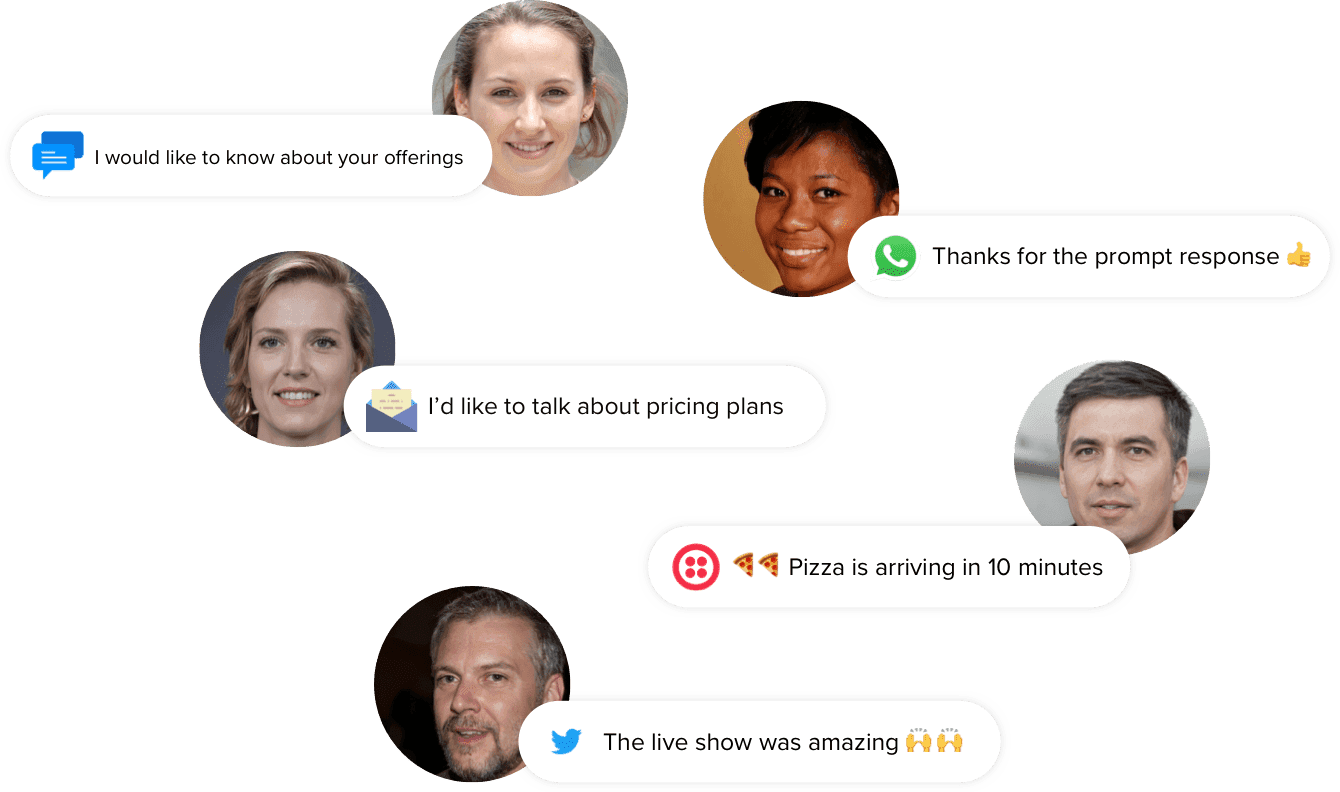 Customers chatting with your business across channels