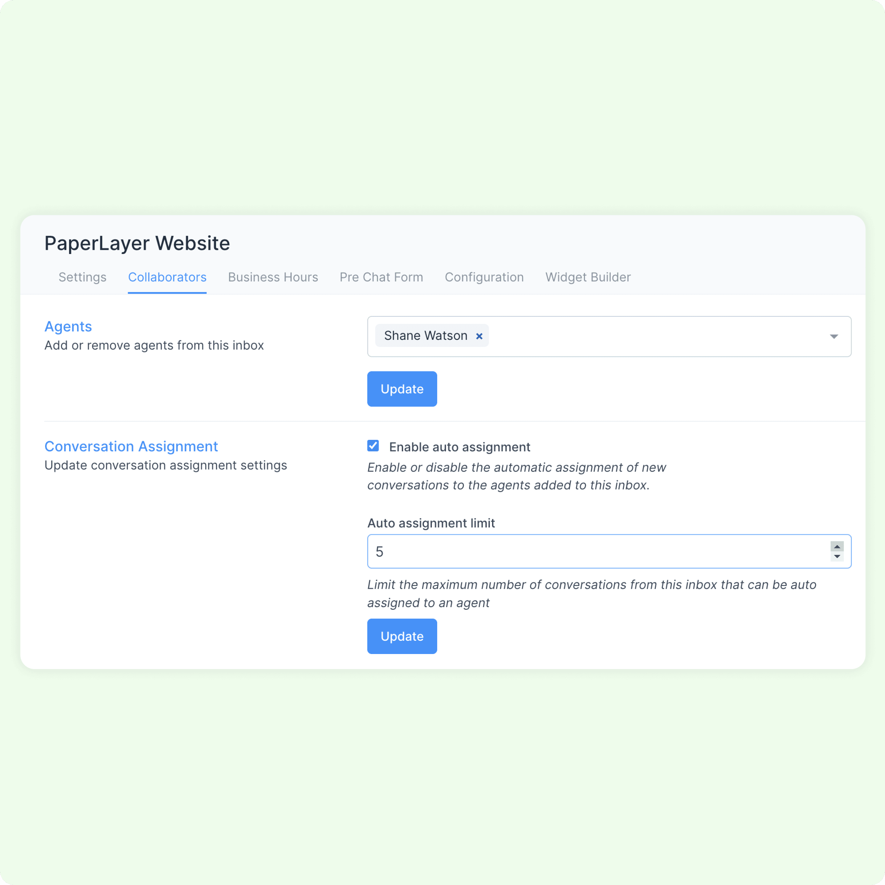 Auto-assignment limits configuration