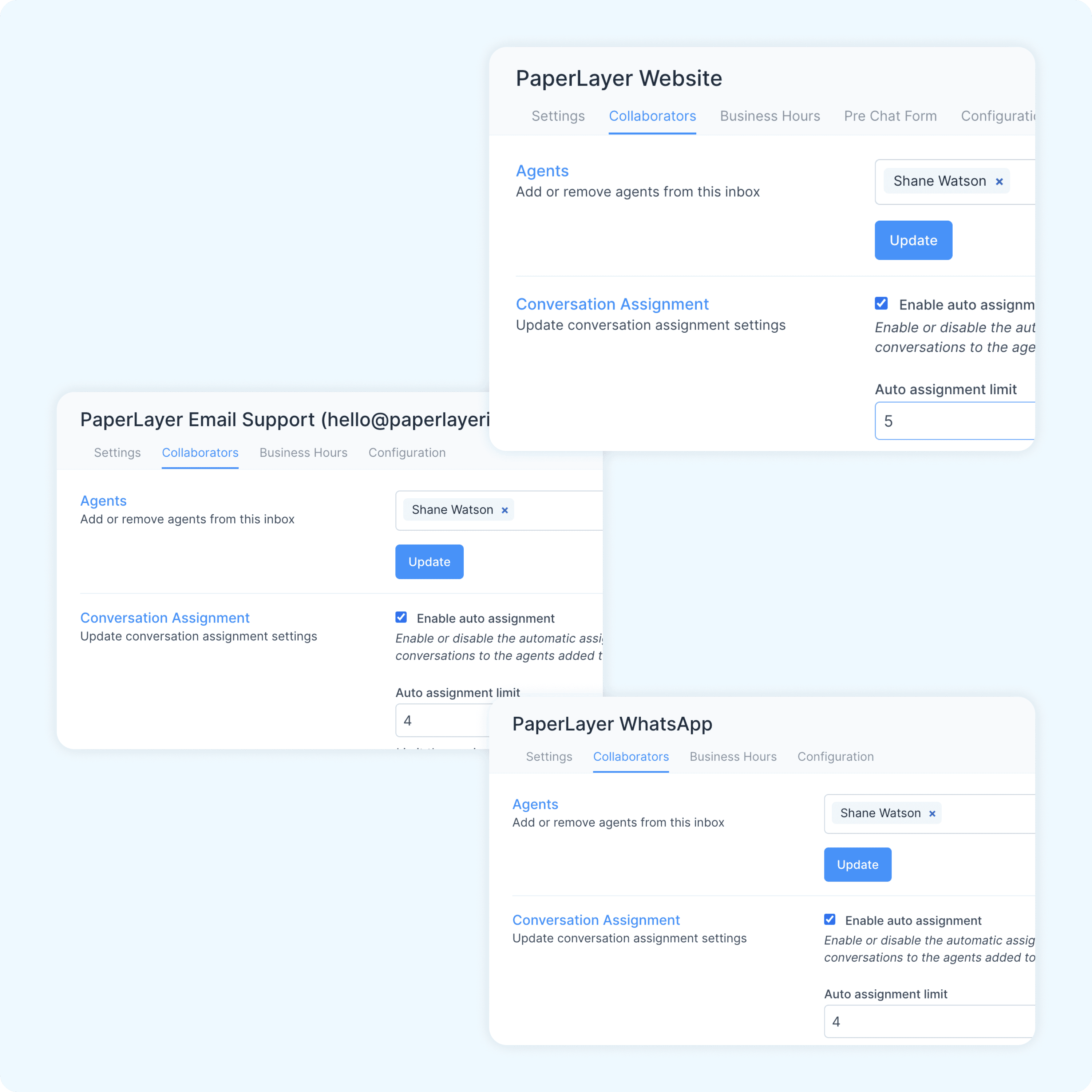 Inbox-wise agent capacity settings