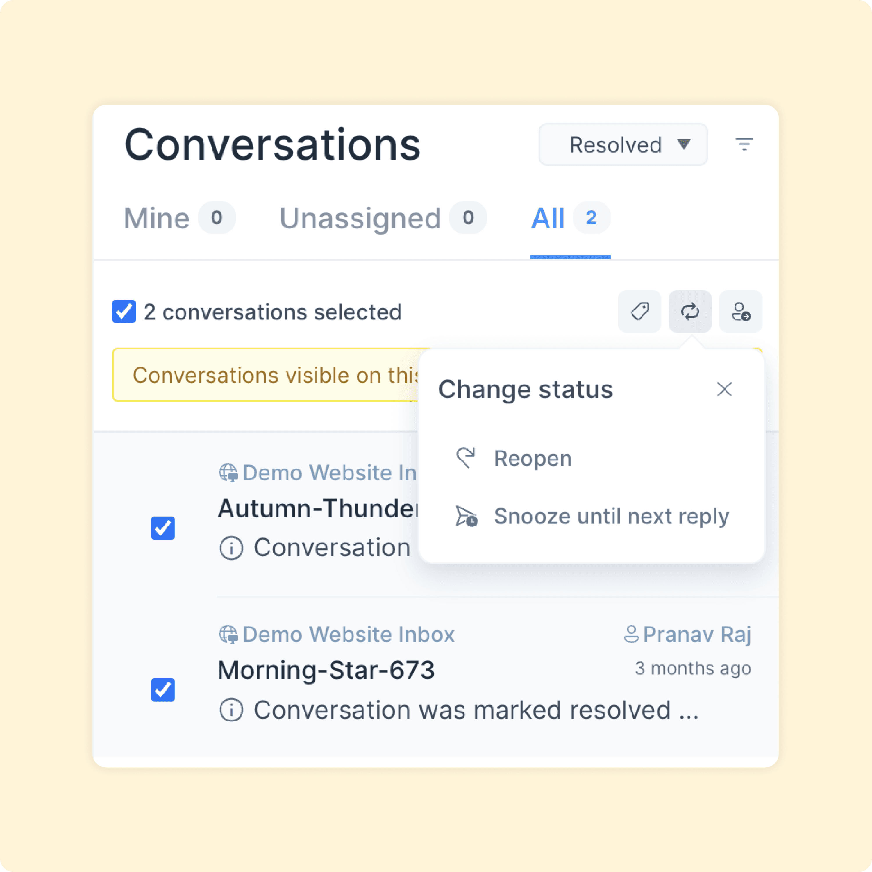 Smart suggestions for bulk actions