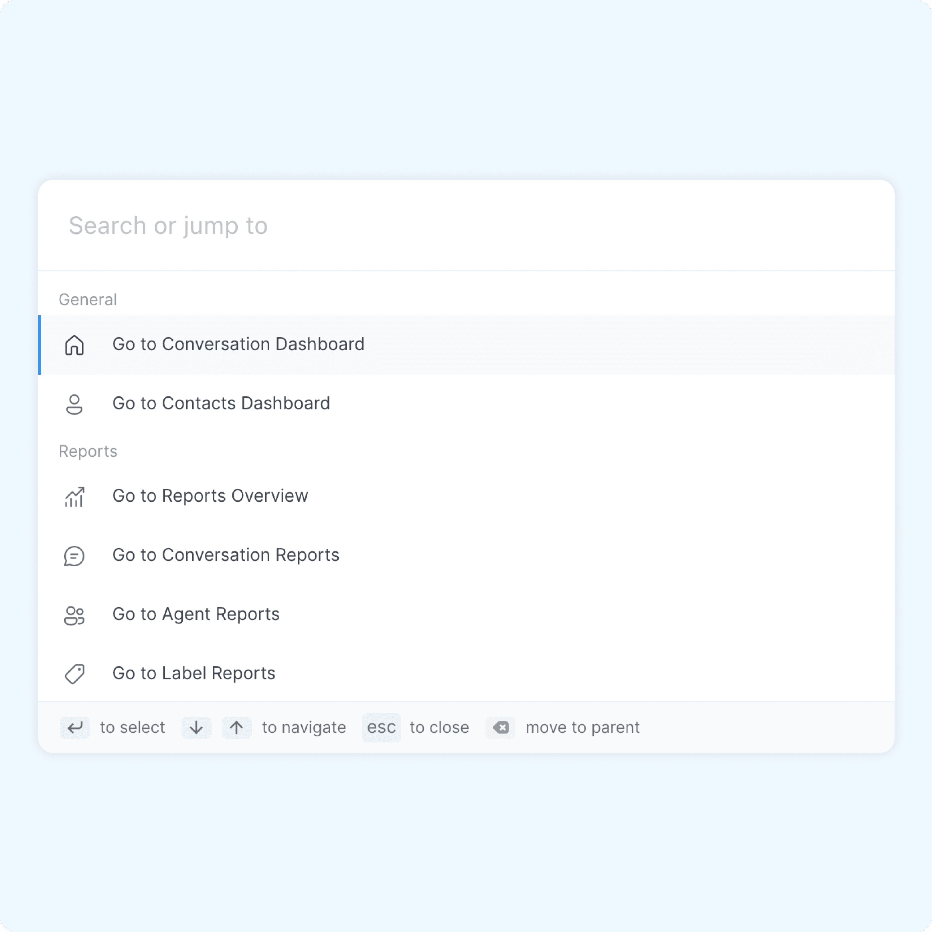Command bar quick access