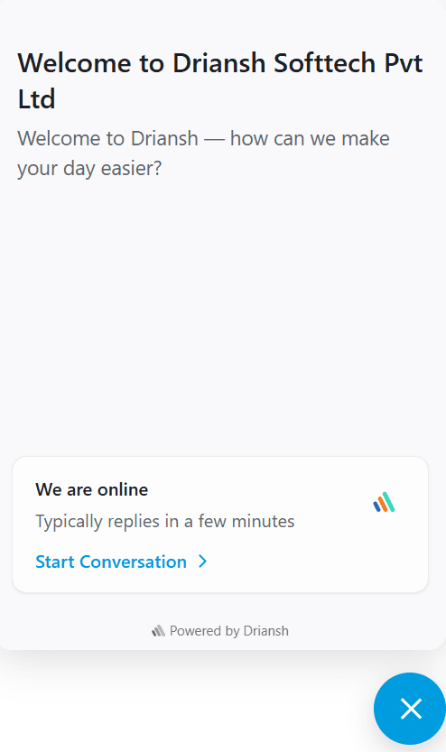 Website live chat interface